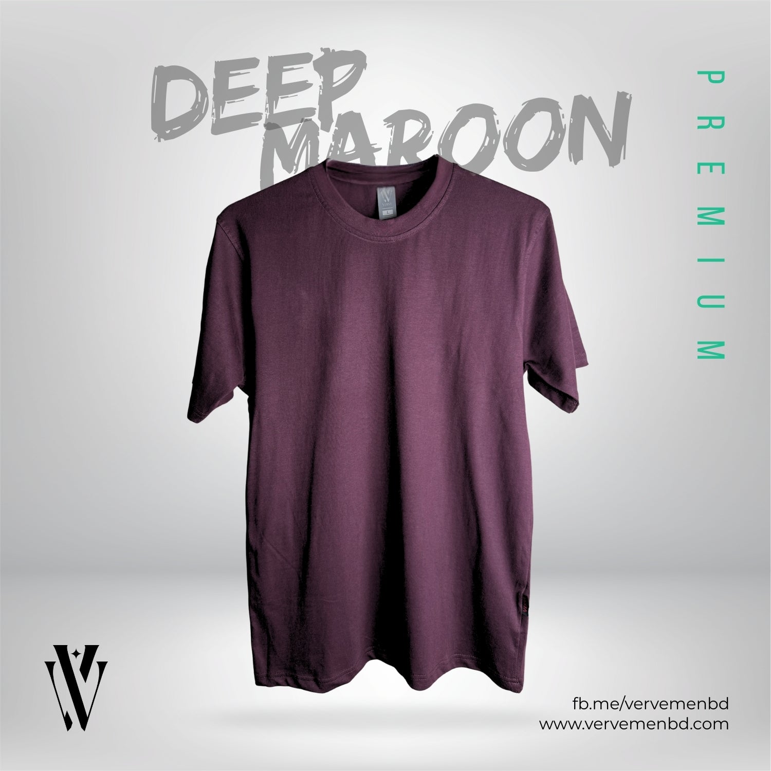 Half Sleeve Solid Tshirt - Deep Maroon