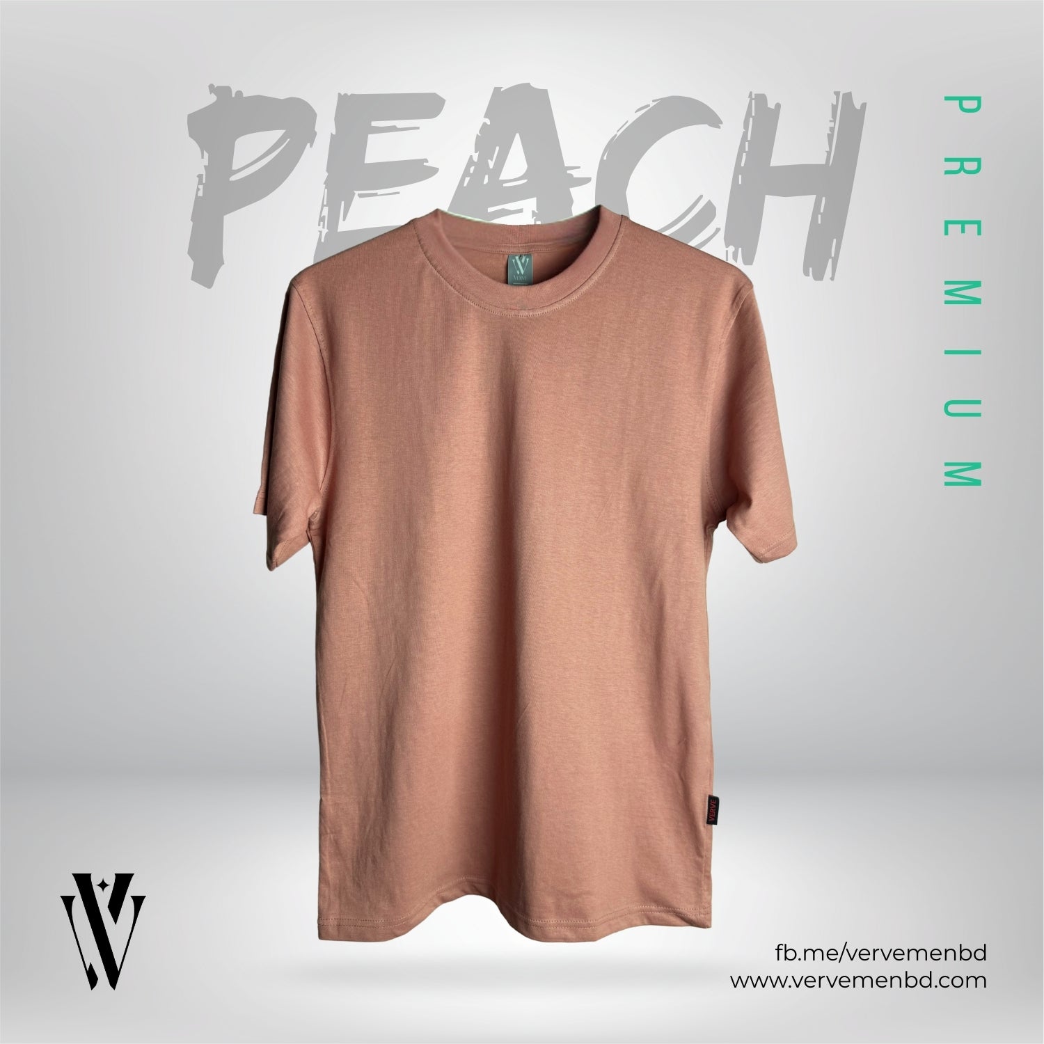 Half Sleeve Solid Tshirt - Peach