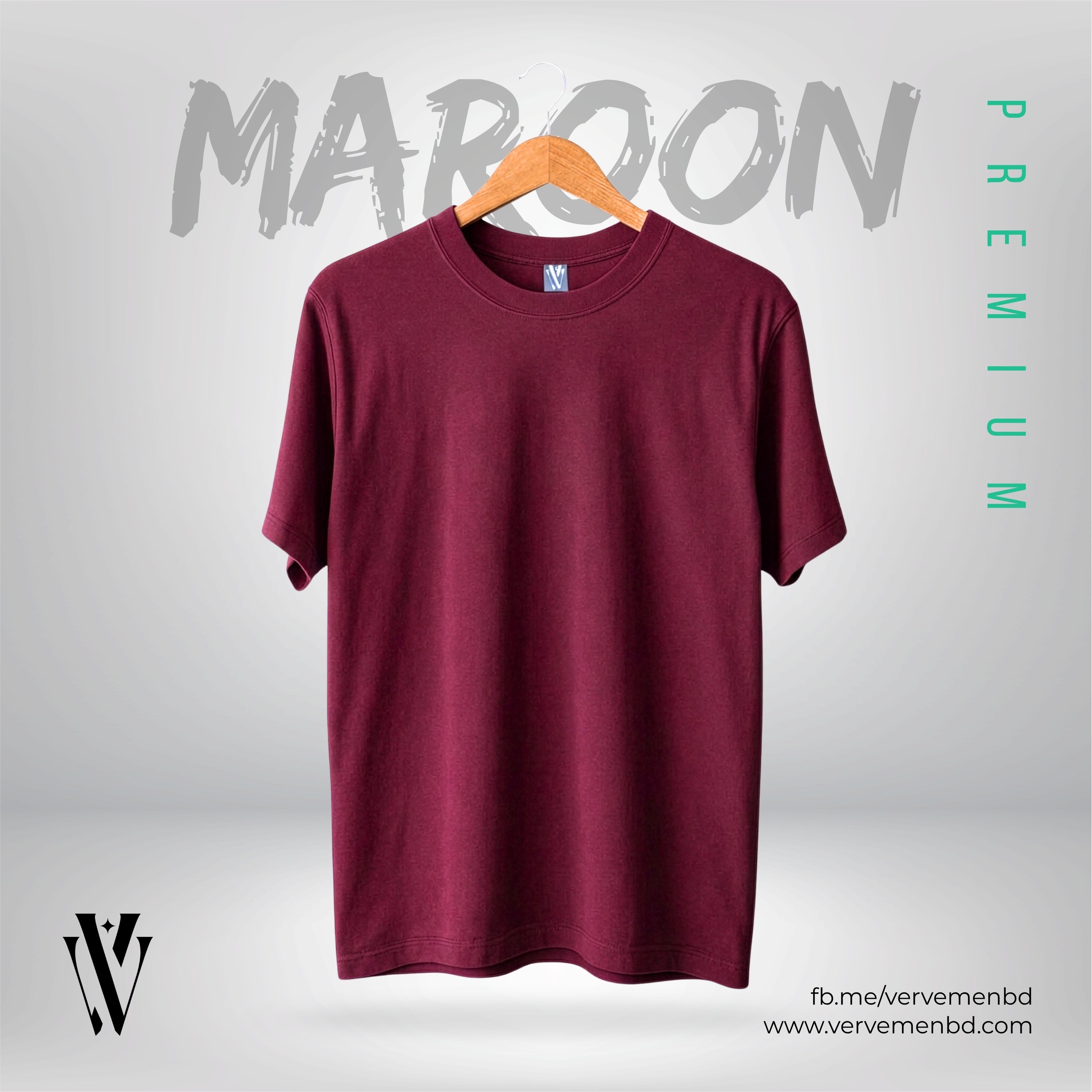 Half Sleeve Solid Tshirt - Maroon 2
