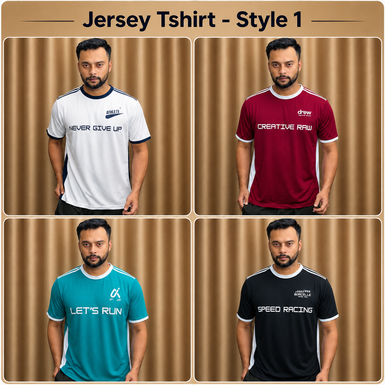 4pcs Jersey tshirt - Combo 1