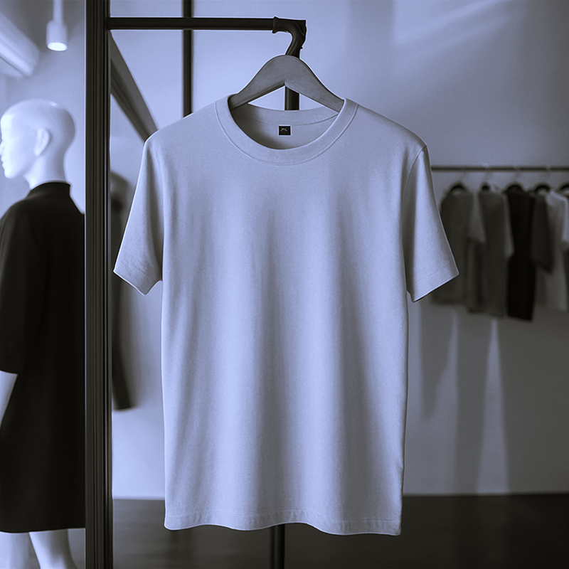 Half Sleeve Solid Tshirt - Silver