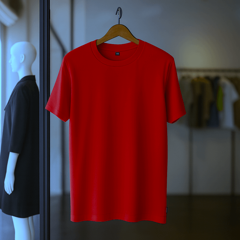 Half Sleeve Solid Tshirt - Red