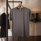 Half Sleeve Solid Tshirt - Charcoal Gray
