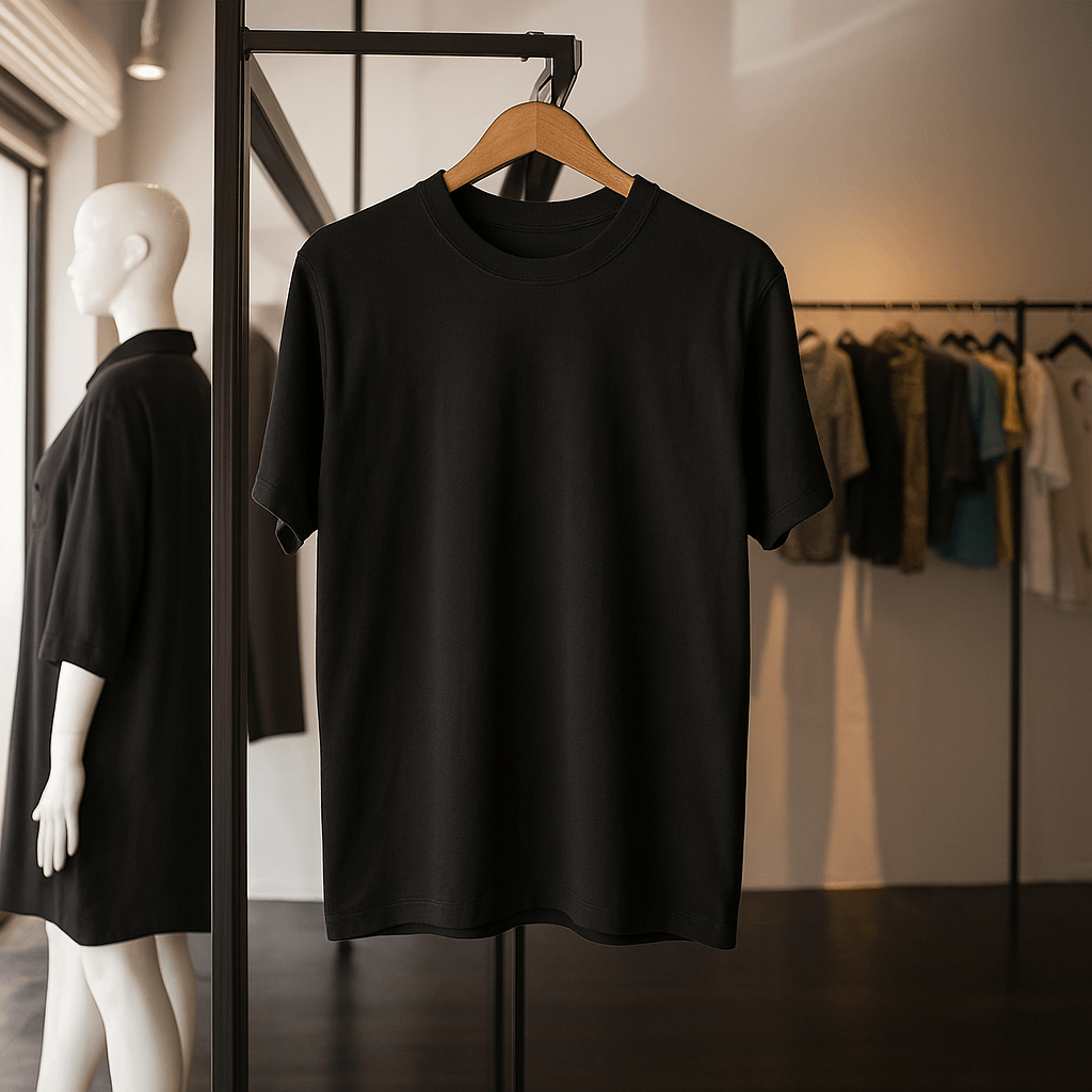 Half Sleeve Solid Tshirt - Black