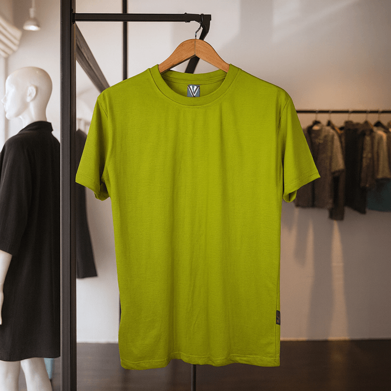 Half Sleeve Solid Tshirt - Citrus Green
