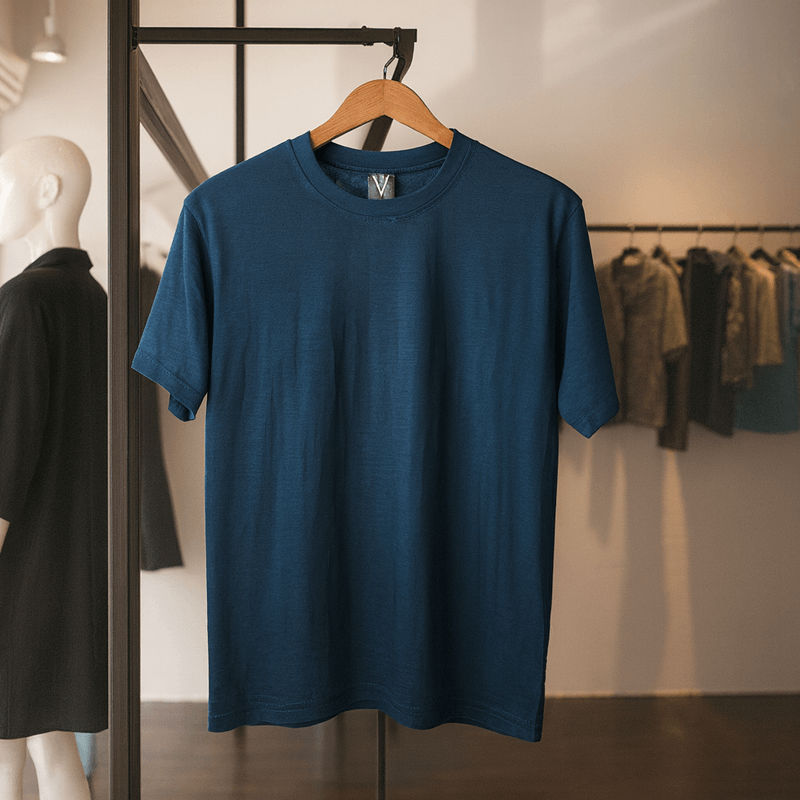 Half Sleeve Solid Tshirt - Petrol