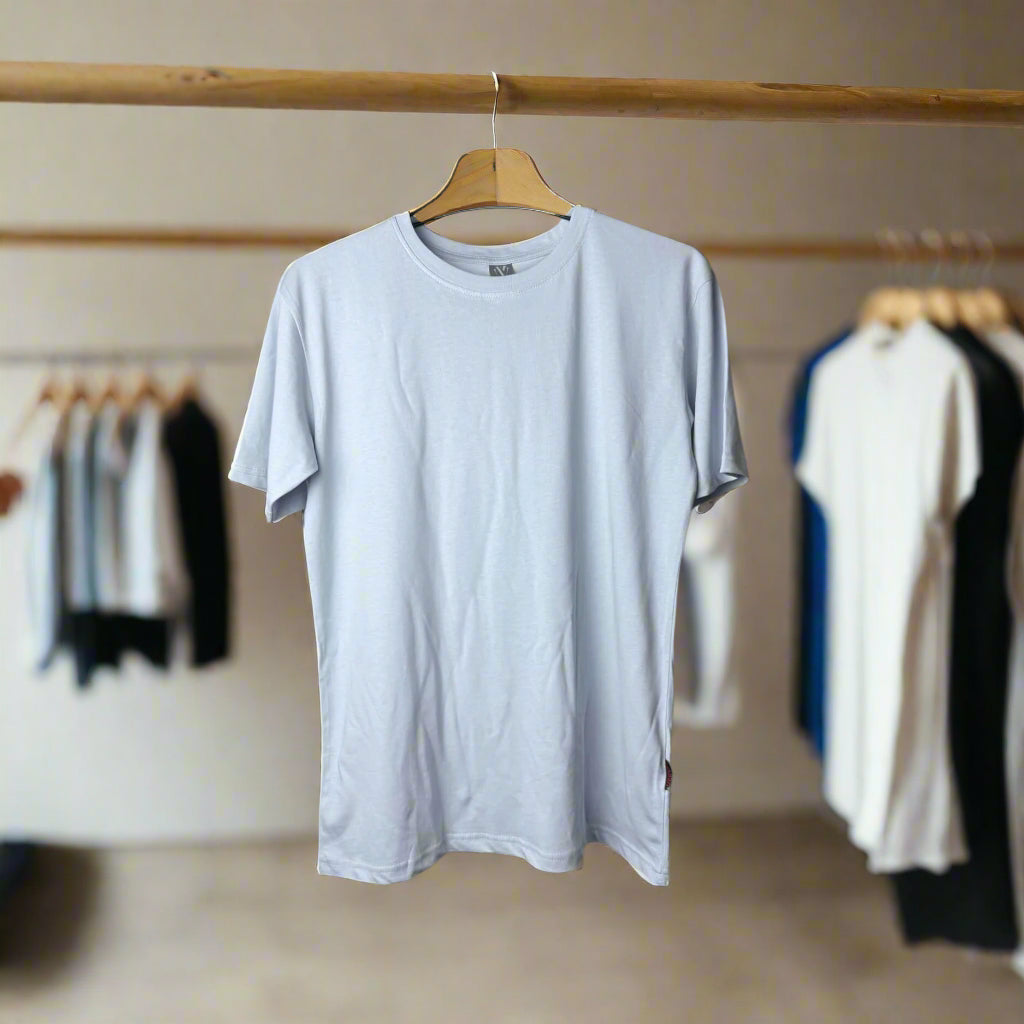 Half Sleeve Solid Tshirt - Ice White