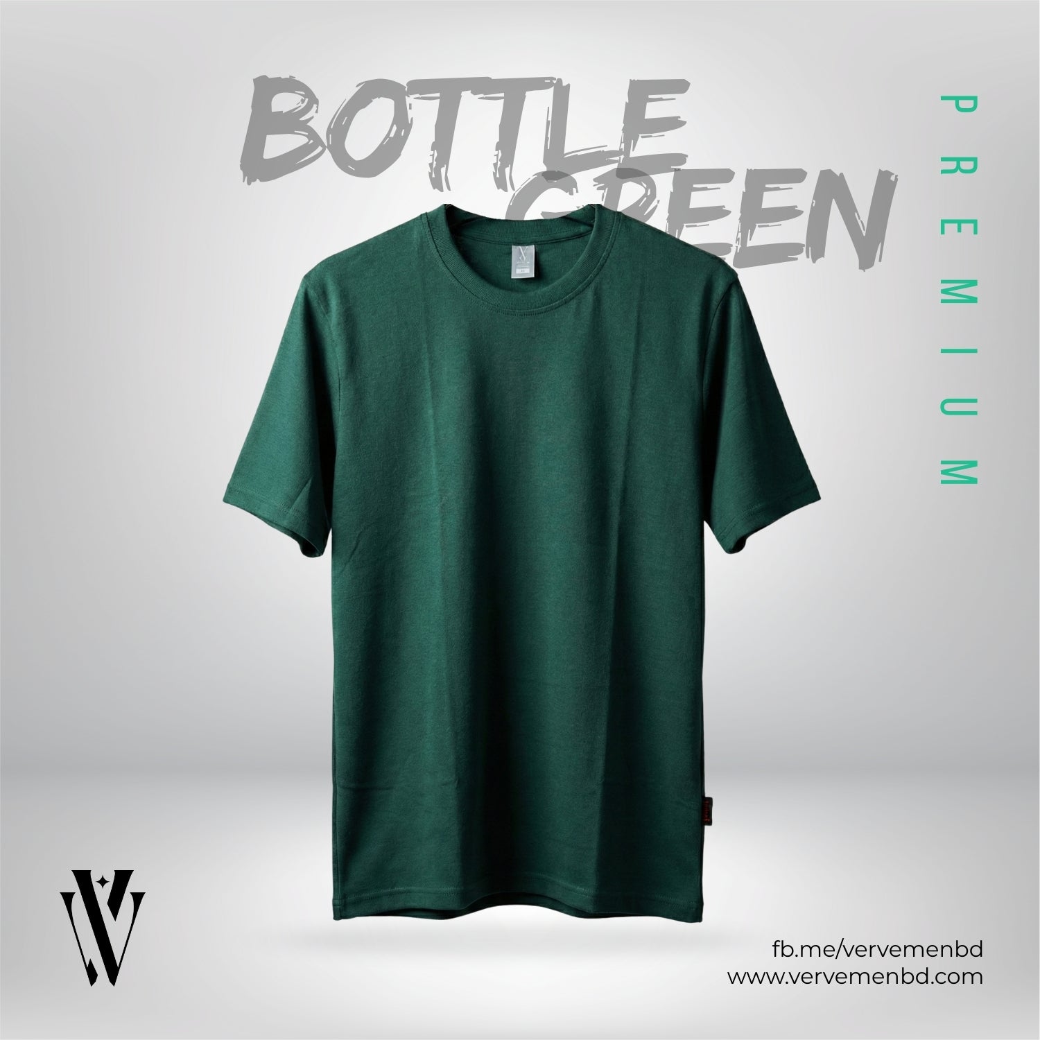 Half Sleeve Solid Tshirt - Bottle Green