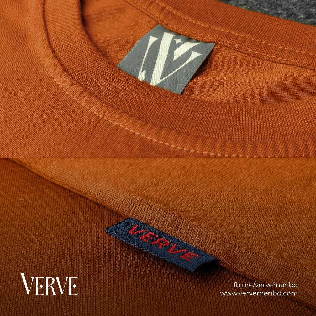 Half Sleeve Solid Tshirt - Burnt Orange