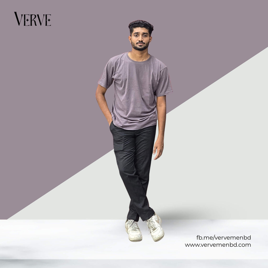 Half Sleeve Solid Tshirt - Charcoal Gray