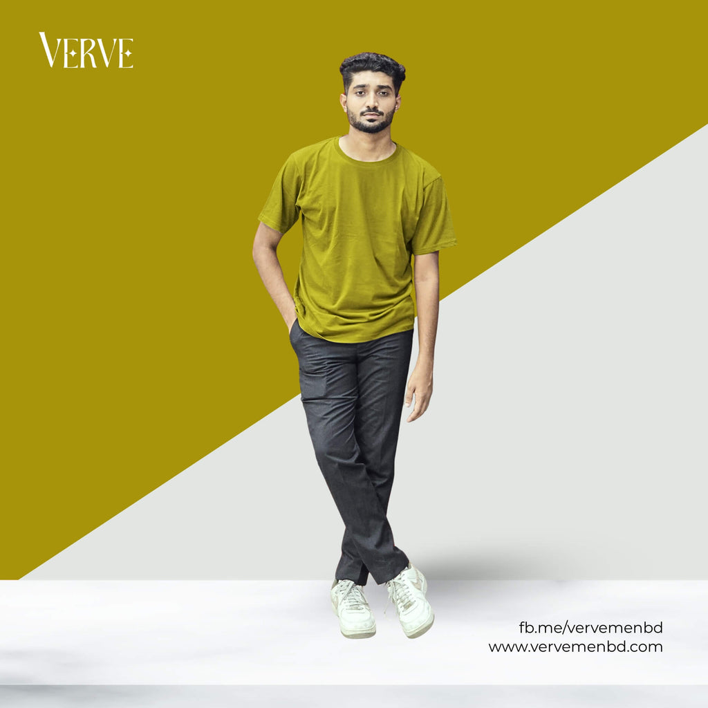 Half Sleeve Solid Tshirt - Neon Yellow