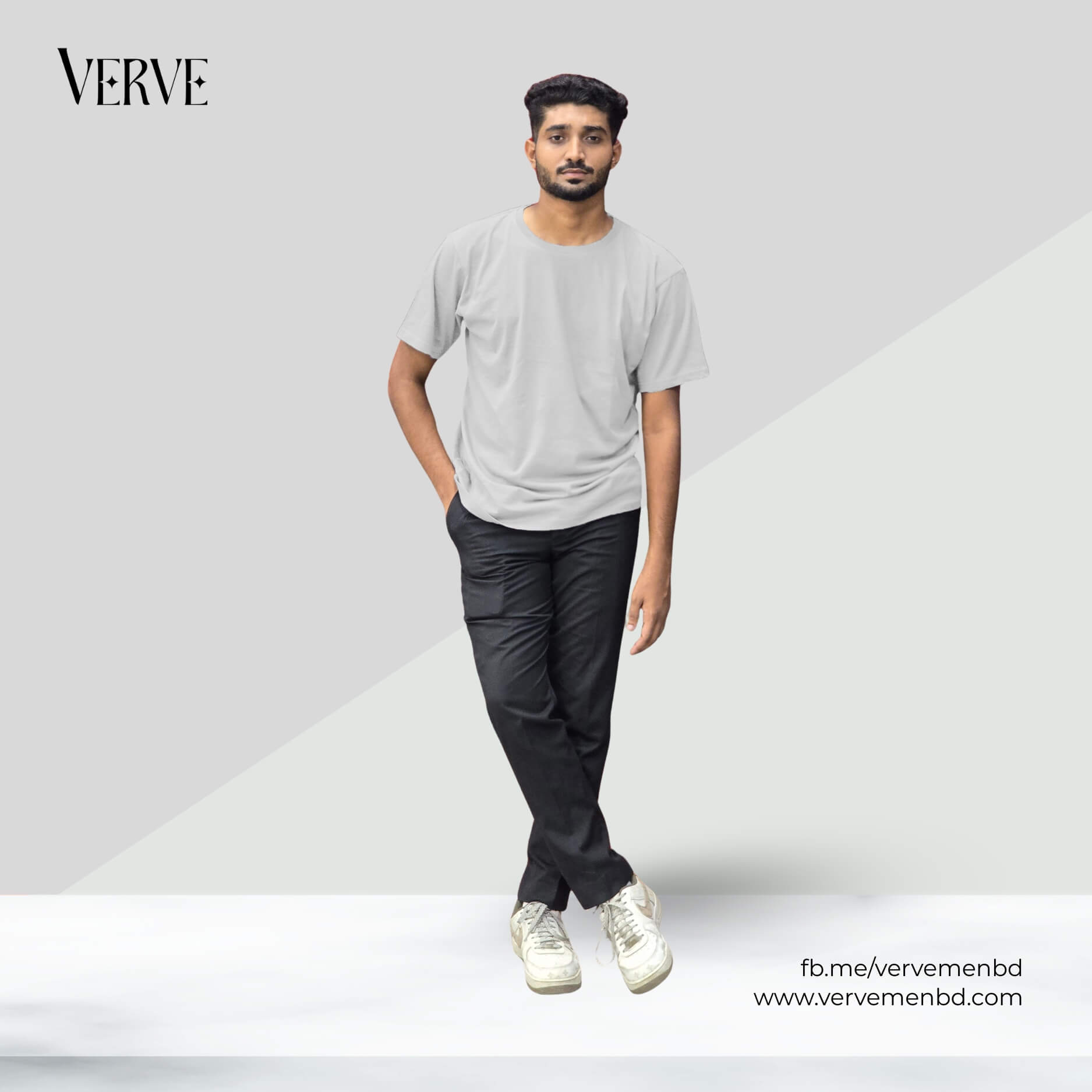 Half Sleeve Solid Tshirt - Silver